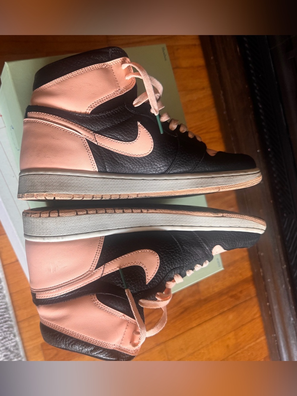 Jordan A1 High-Top Sneakers in Black and Peach